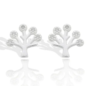 Brinco Feminino de Prata Arvore Da Vida Pedras De Zircônias - AliExpress