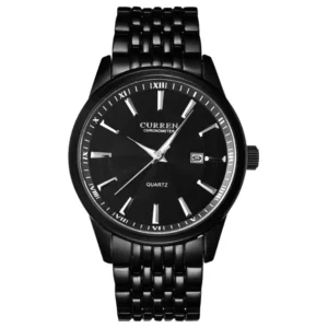 Relógio masculino tira de aço à prova d'água elegante negócios grande mostrador casual retrô relógio multifuncional - AliExpress