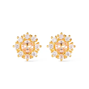 Brinco Glamour Dourado Pedras de Zircônia Banhado a Ouro 18K- Semi Joias de Luxo (BR 760) - AliExpress